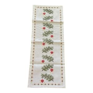 Festive Table Runner with Heart and Pine Design